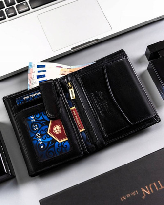 Skorzany portfel meski bez zapiecia