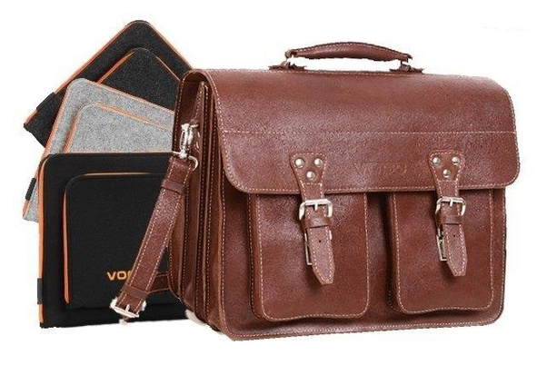 PROMO SET Torba TC12 Brązowa + Etui na laptop EPD1 Grafitowe