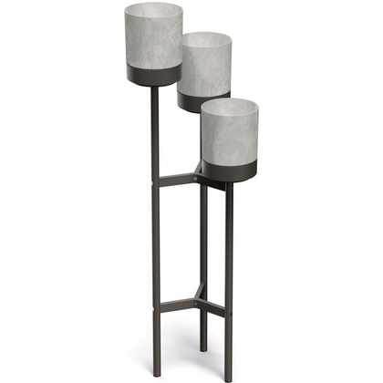 Kwietnik wysoki 3 doniczki BLOOMIE STAND szary beton