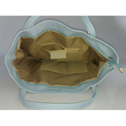 Duża włoska torba na ramię,podwójne uszy, worek Vera Pelle ,Blue WM555BB KEMER