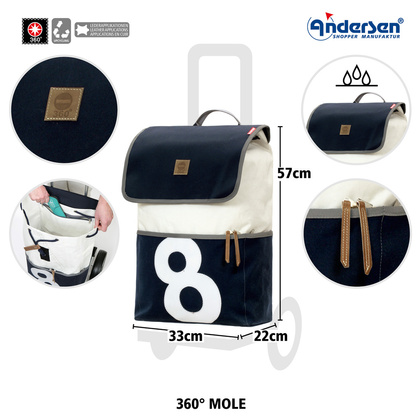 Wózek na zakupy ANDERSEN Royal 162 360° Mole