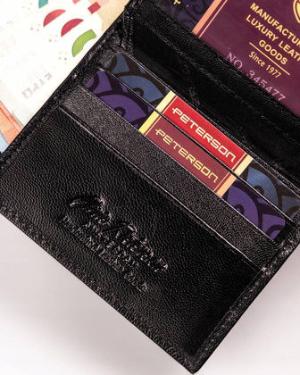 Maly skorzany portfel damski bez zapiecia