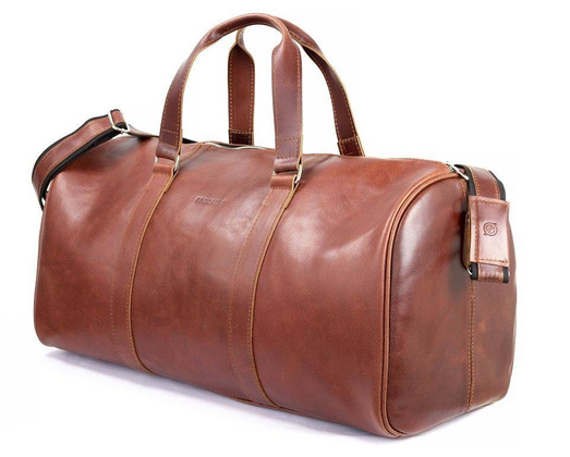 Skórzana torba podróżna na ramię BRØDRENE R20 koniak smooth leather - min. zamówienie 20 / 50 / 100 szt.