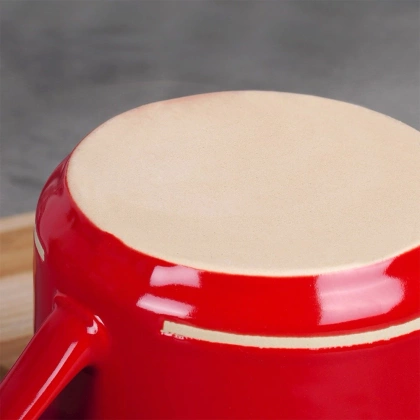 Kubek ceramiczny z uchem / garnuszek do podgrzewania serce 650 ml