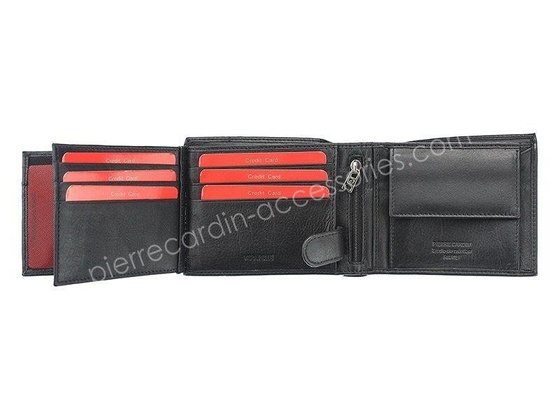Portfel męski skórzany PIERRE CARDIN TILAK07 325 Czarny / Niebieski