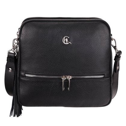 Torebka listonoszka Canaletto z naturalnej skóry groszkowanej i srebrnymi detalami TD840