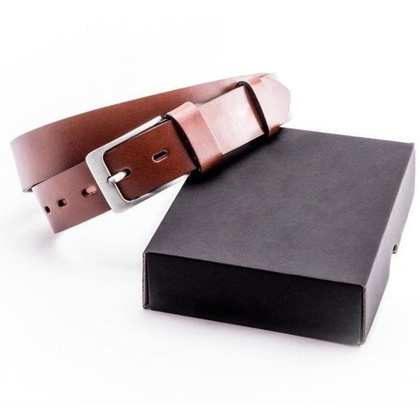 Pasek męski skórzany KEMER SOLIER SB11 Ciemny Brąz - min. zamówienie 20 / 50 / 100 szt.