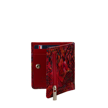 Czerwony mały portfel damski BajuBaj z kolorowej skóry naturalnej – elegancja i praktyczność PD1031s170