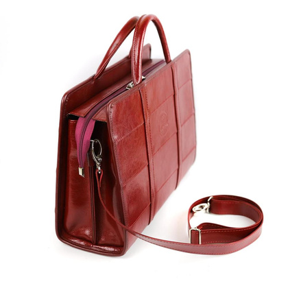 515 Damski kuferek duży pasy-wiśnia KEMER