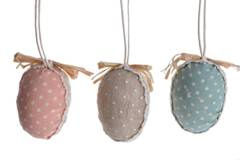 Kpl 3 zawieszek jajek w kropki mix kolorów