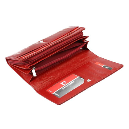 Portfel damski skórzany PIERRE CARDIN 06 ITALY 106 Czerwony