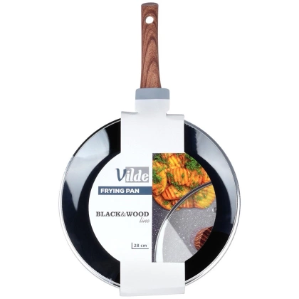 Patelnia granitowa ze szklaną pokrywką BLACK&WOOD 28 cm, 3,5 l