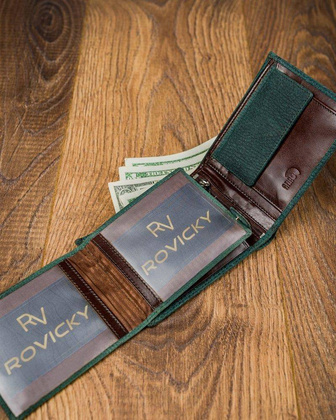 Piękny kolorowy portfel męski skórzany