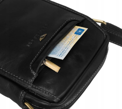 Skorzana listonoszka meska na ramie