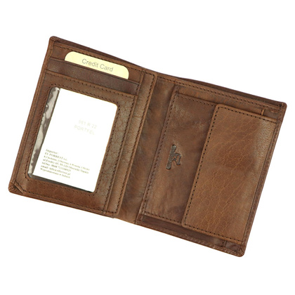 Skórzany męski portfel EL FORREST 861-22 RFID ciemny brąz