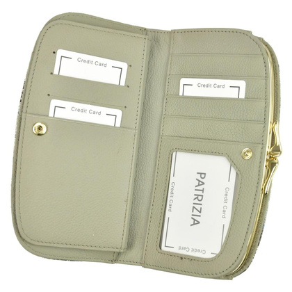 Portfel damski skórzany PELLUCCI SN-123 RFID Popiel / Pomarańczowy