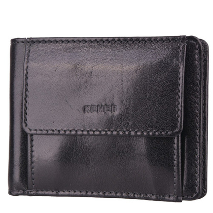 Portfel męski skórzany KEMER M 12 Czarny - min. zamówienie 20 / 50 / 100 szt.