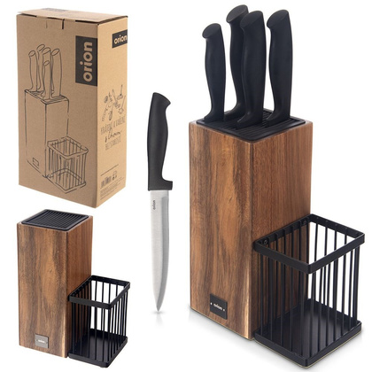 Zestaw noży w stojaku BLACK 6 el.