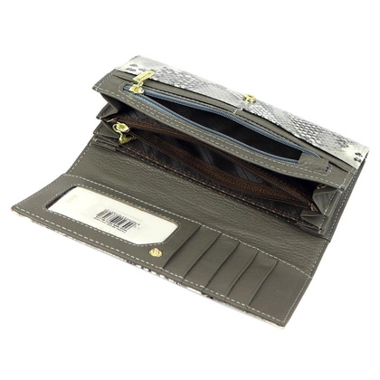 Portfel damski skórzany PELLUCCI 8805-SNR RFID Srebrny