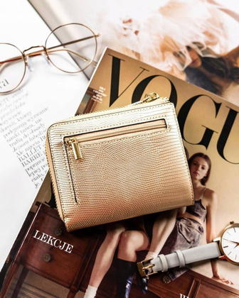 Skórzany portfel damski na zamek