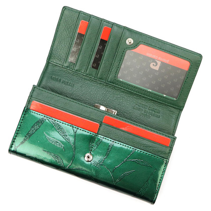 Duży skórzany portfel damski Pierre Cardin