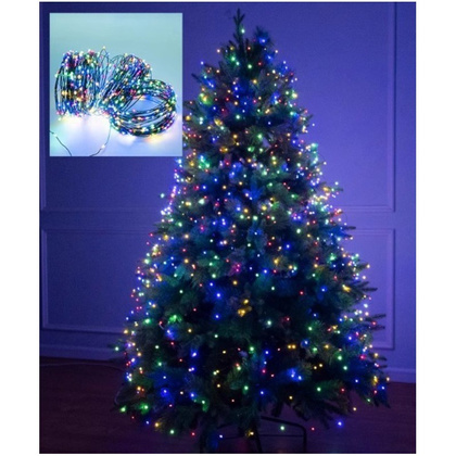 Zewnętrzne/wewnętrzne lampki choinkowe drucik 1000 LED 100m, barwa multikolor do dekoracji LAMP35MULTI