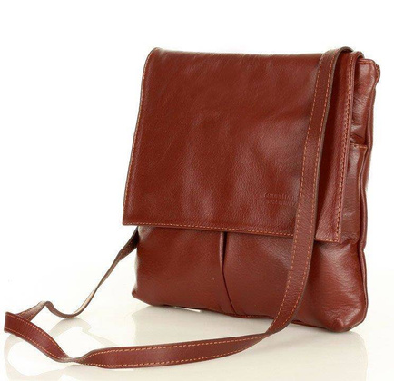 Listonoszka damska skórzana brąz migdałowy ASSISI - min. zamówienie 20 / 50 / 100 szt.