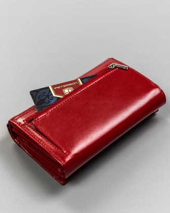 Średnich rozmiarów portfel damski ze skóry naturalnej