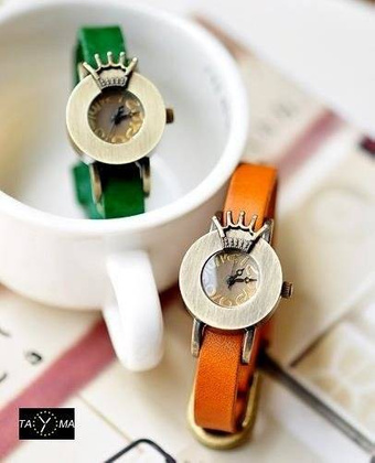 ZEGAREK DAMSKI TAYMA - RETRO PUNK 28 - camel (zx585e)