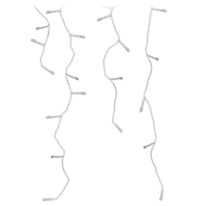 LAMPKI CHOINKOWE KURTYNA ŚWIETLNA ZEW 360 LED STEROWNIK TIMER CIEPŁY BIAŁY KABEL TRANSPARENTNY