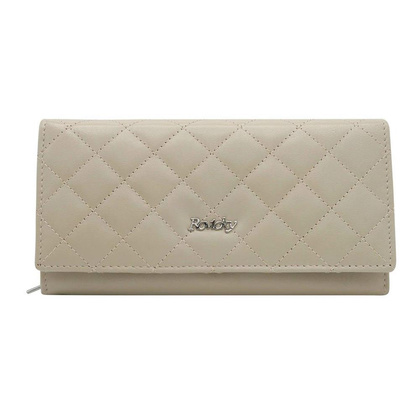 Skórzany portfel damski w orientacji poziomej na zatrzask — Rovicky