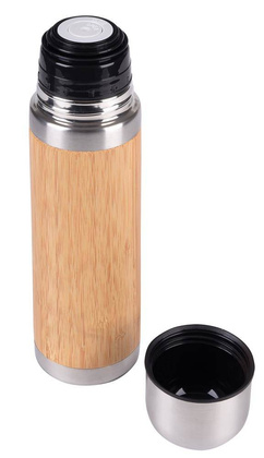 Termos BAMBOO SPACE, brązowy, srebrny