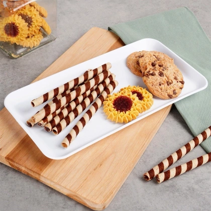 Taca kuchenna do serwowania prostokątna 29,5x15 cm biała