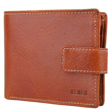 Portfel męski skórzany KEMER 005M/J Jasny Brąz - min. zamówienie 20 / 50 / 100 szt.