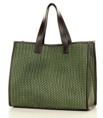 Torba damska skórzany kuferek handbag - MARCO MAZZINI zielony - min. zamówienie 20 / 50 / 100 szt.