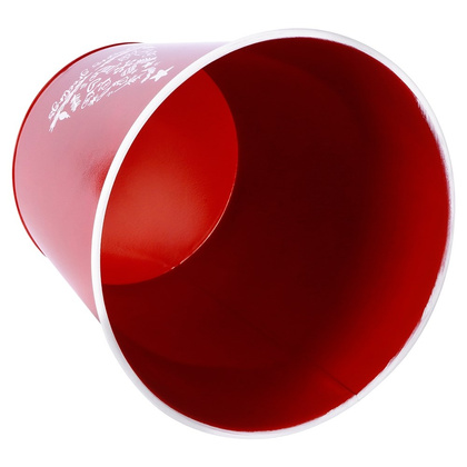 Osłonka na doniczkę metalowa czerwona 30,5x28,5 cm