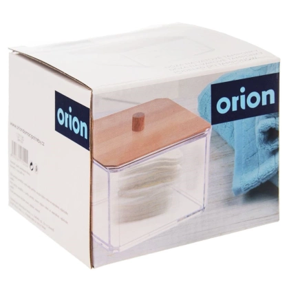 Pojemnik na płatki kosmetyczne waciki z bambusową pokrywką