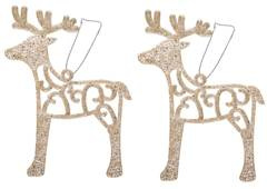Kpl 2 reniferów szampańskich  z akrylu