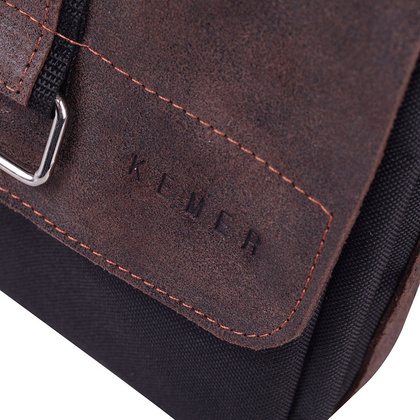 Torba skórzana na ramię KEMER CH 12 Czarna / Brąz - min. zamówienie 20 / 50 / 100 szt.