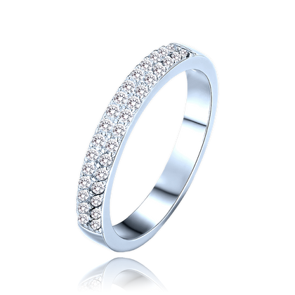 MINET Luksusowy pierścien srebrny z białymi cyrkoniami wielkość 13