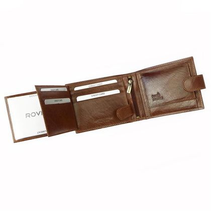 Klasyczny portfel męski ze skóry naturalnej, RFID