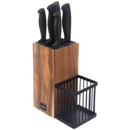 Zestaw noży w stojaku BLACK 6 el.