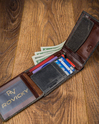 Piękny kolorowy portfel męski skórzany