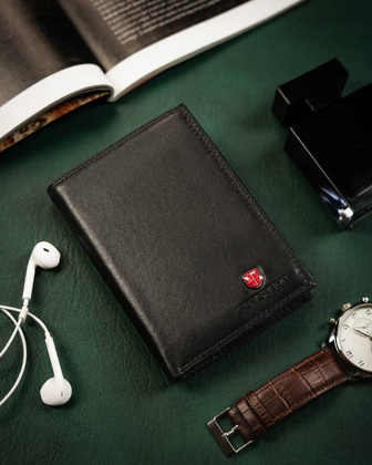 Meski portfel ze skory naturalnej