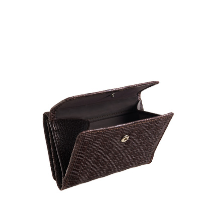 Mały damski portfel skórzany plecionka Canaletto na zatrzask PD1221cs289 GR