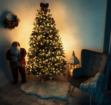 Choinka sztuczna PE08 180 cm FULL PE ZIELONA z metalowym stojakiem