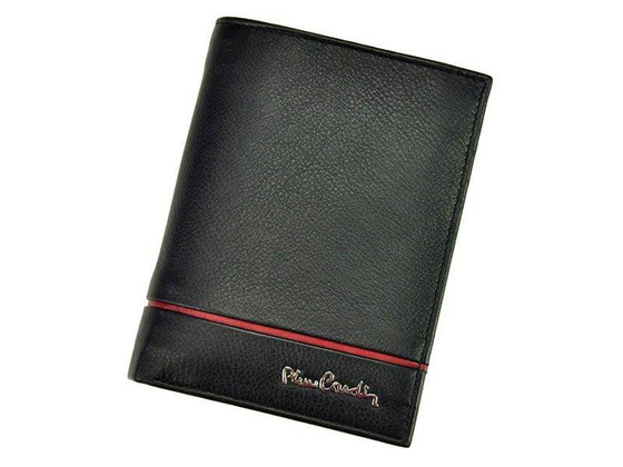 Portfel męski skórzany PIERRE CARDIN SAHARA TILAK15 331 Czarny / Czerwony