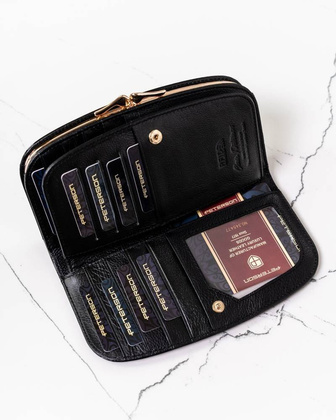 Duży portfel damski ze skóry naturalnej