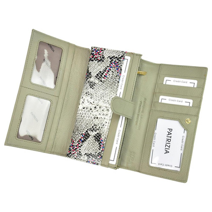 Portfel damski skórzany PELLUCCI SN-102 RFID popiel + pomarańcz