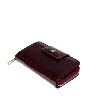 Damski portfel Canaletto z bordowej lakierowanej skóry – Luksus, Styl i Bezpieczeństwo w Jednym PD2006s78 RFID